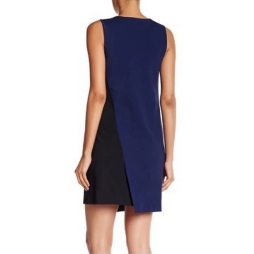 Diane Von Furstenberg Livvy Colorblock Knit Shift Dress Black Blue NWT Size 6